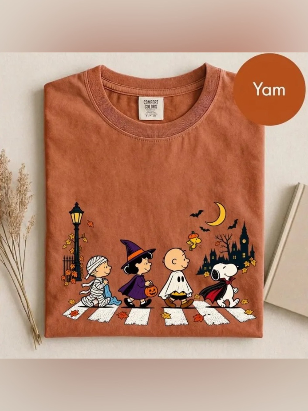 Peanut Halloween Abbey Road Tee, Snoopy Charlie YAM Trick or Treat T-Shirt